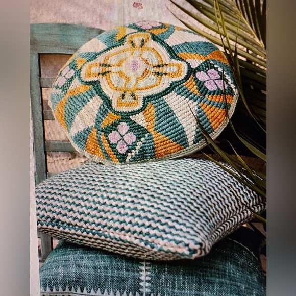 Anthropologie Jamea Woven Geometric Pillow~Indoor/Outdoor - Picture 4 of 12